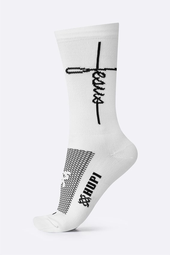 Meia HUPI Jesus Branco/Preto Plus (42 a 46)