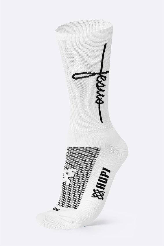 Meia HUPI Jesus Branco/Preto Plus (42 a 46)