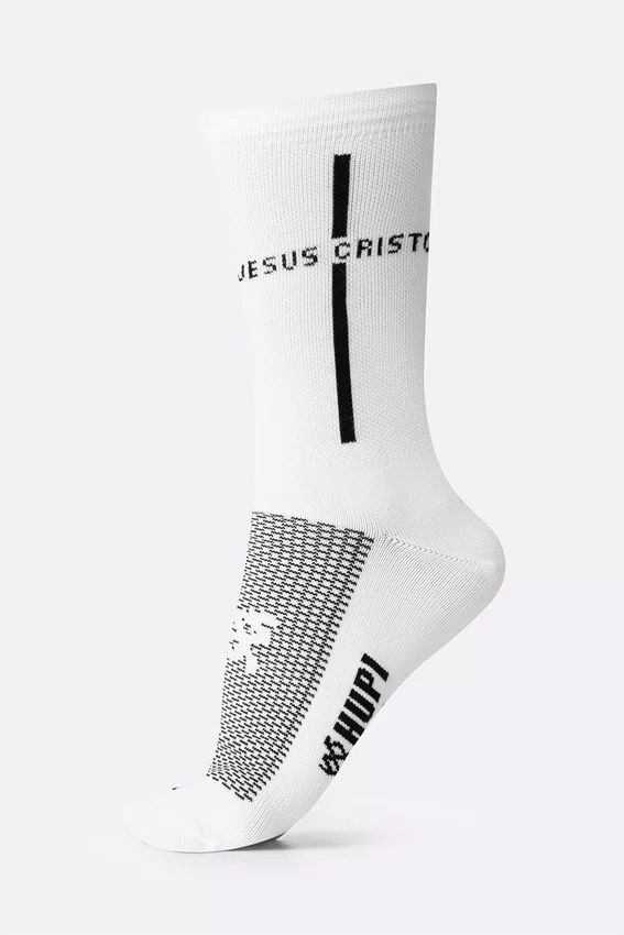 Meia HUPI Jesus Cristo Branco/Preto