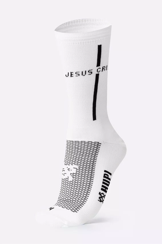 Meia HUPI Jesus Cristo Branco/Preto