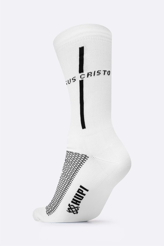 Meia HUPI Jesus Cristo Branco/Preto Plus (42 a 46)