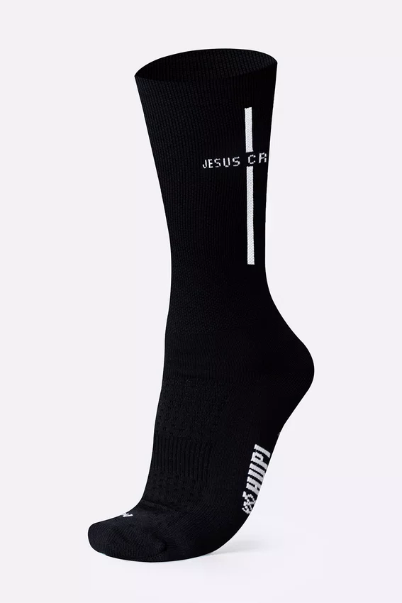 Meia HUPI Jesus Cristo Preto/Branco