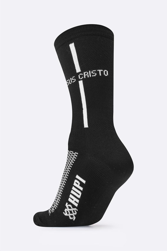 Meia HUPI Jesus Cristo Preto/Branco Plus (42 a 46)