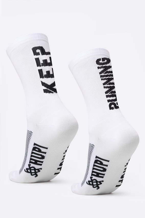 Meia HUPI Keep Running Branco