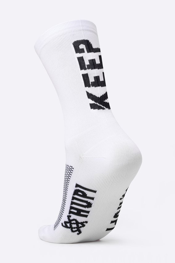Meia HUPI Keep Running Branco