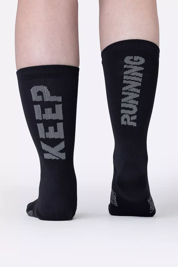 Meia HUPI Keep Running Preto/Cinza