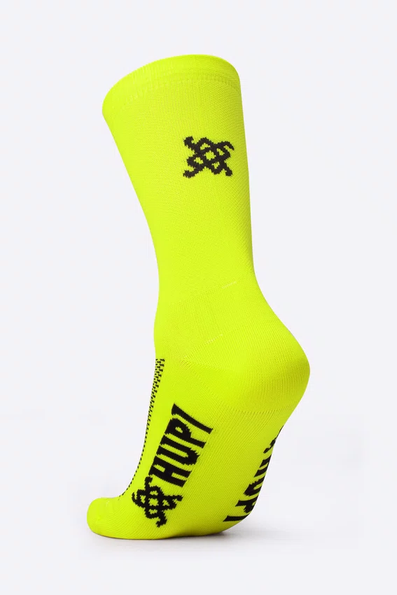 Meia HUPI Lisa Amarelo Neon - LT para pés menores 34-38