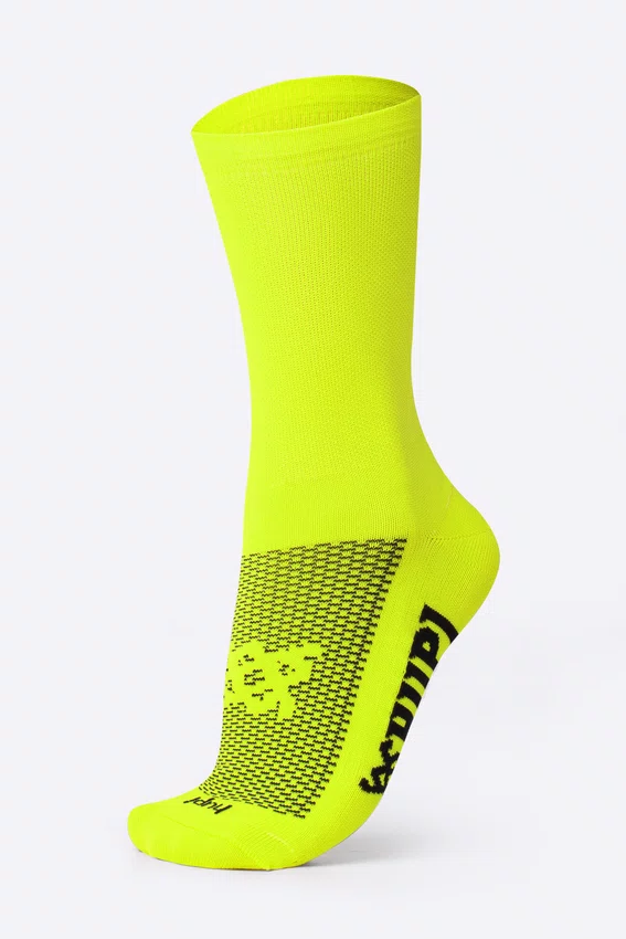 Meia HUPI Lisa Amarelo Neon - LT para pés menores 34-38