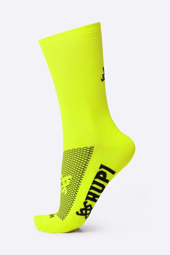 Meia HUPI Lisa Amarelo Neon - Tamanho Plus 42-46