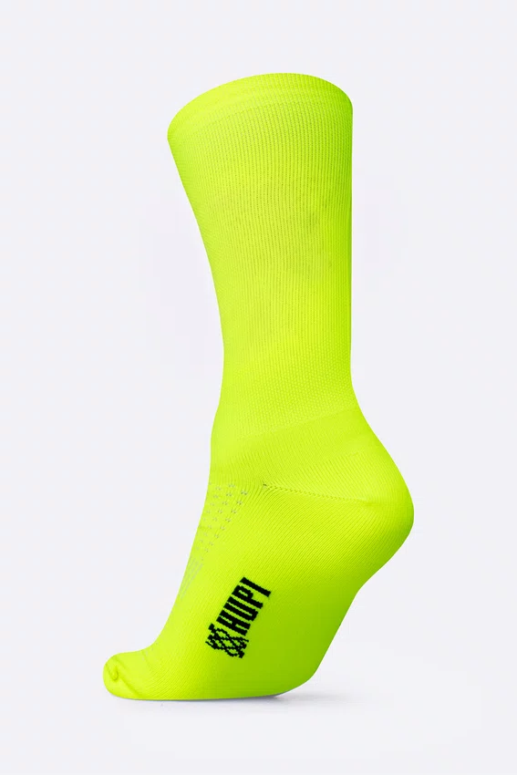 Meia HUPI Lisa Amarelo Neon - Tamanho Plus 42-46