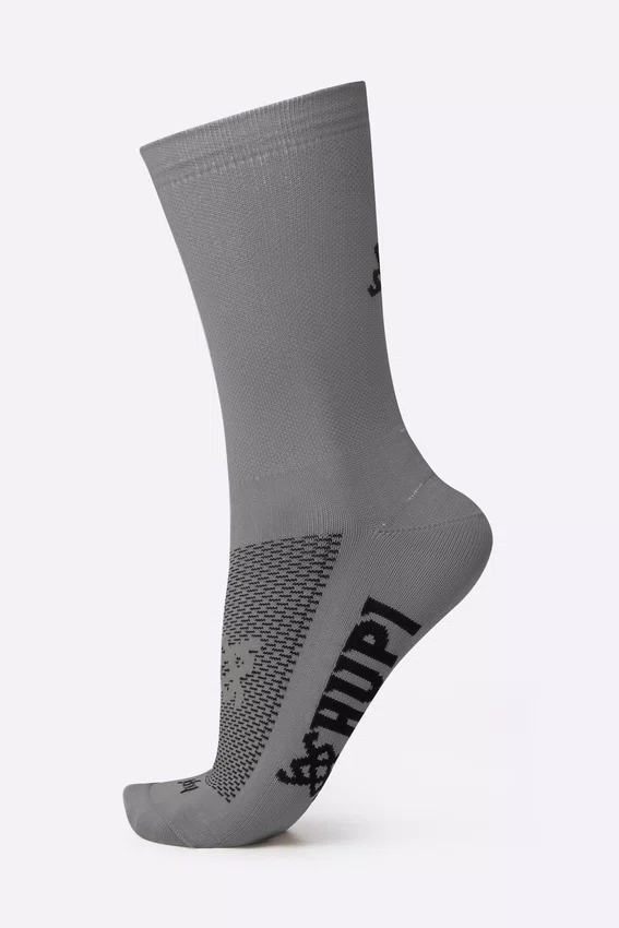 Meia HUPI Lisa Cinza Nardo - Tamanho Plus 42-46