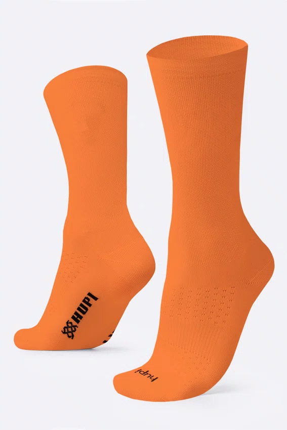 Meia HUPI Lisa Laranja Neon - Tamanho Plus 42-46