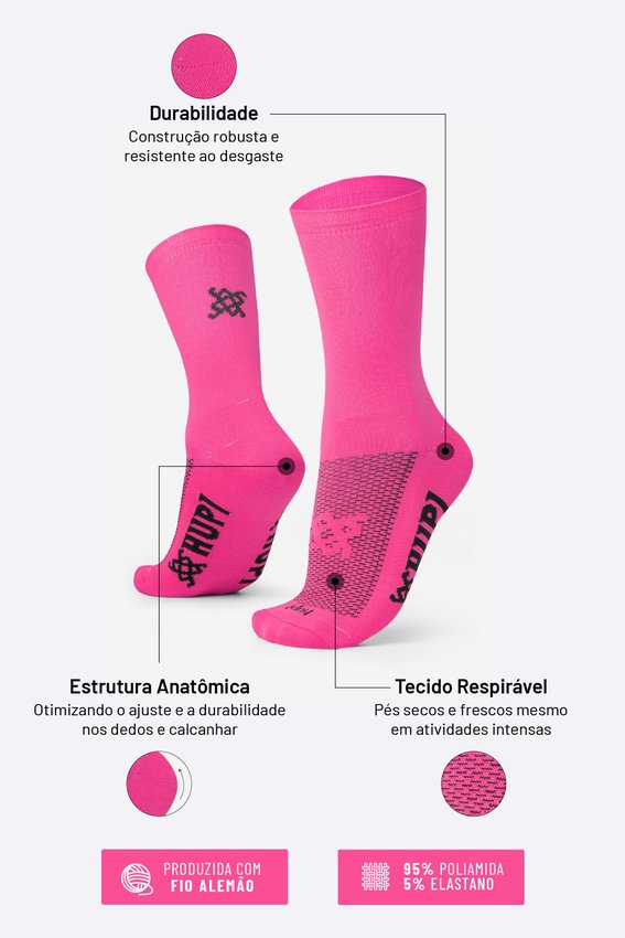 Meia HUPI Lisa Rosa Magenta
