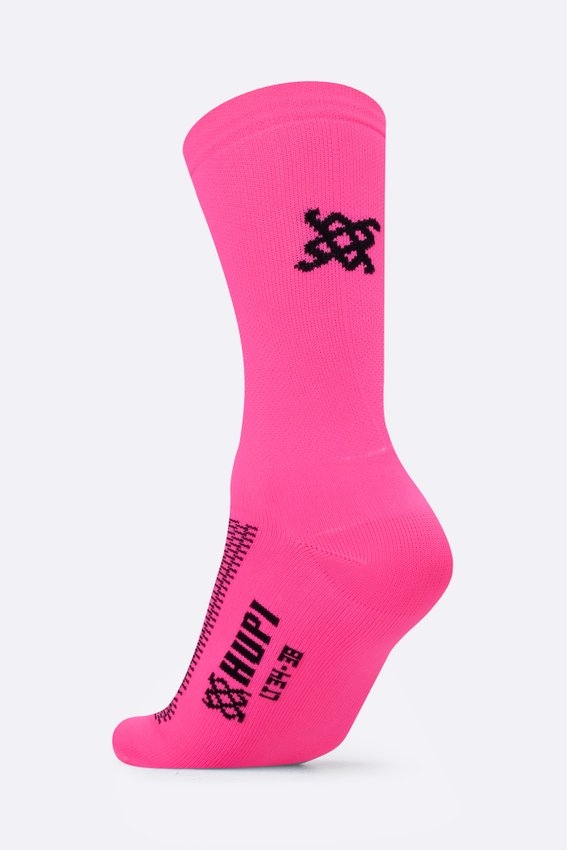 Meia HUPI Lisa Rosa Neon - LT para pés menores 34-38