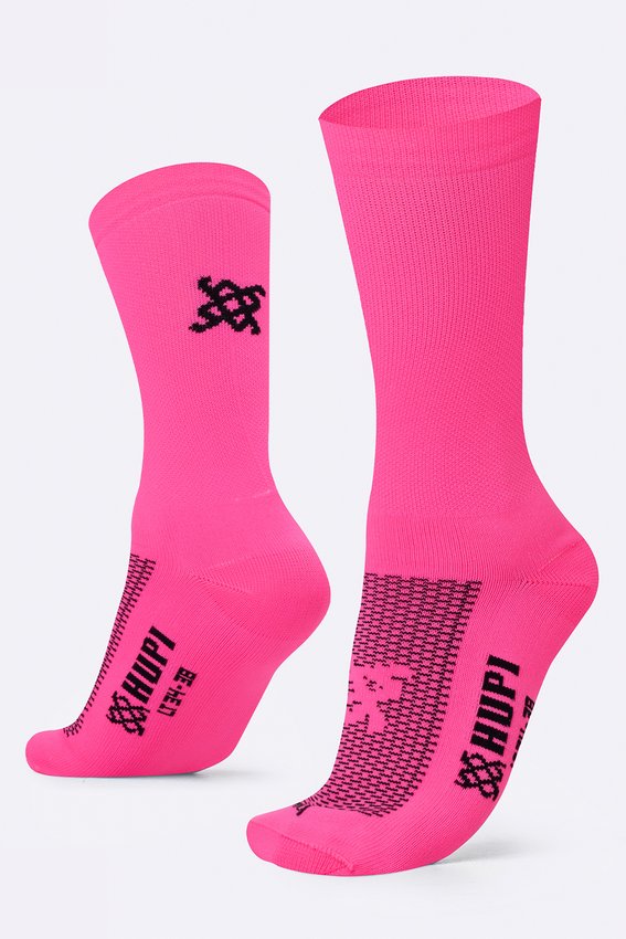 Meia HUPI Lisa Rosa Neon - LT para pés menores 34-38
