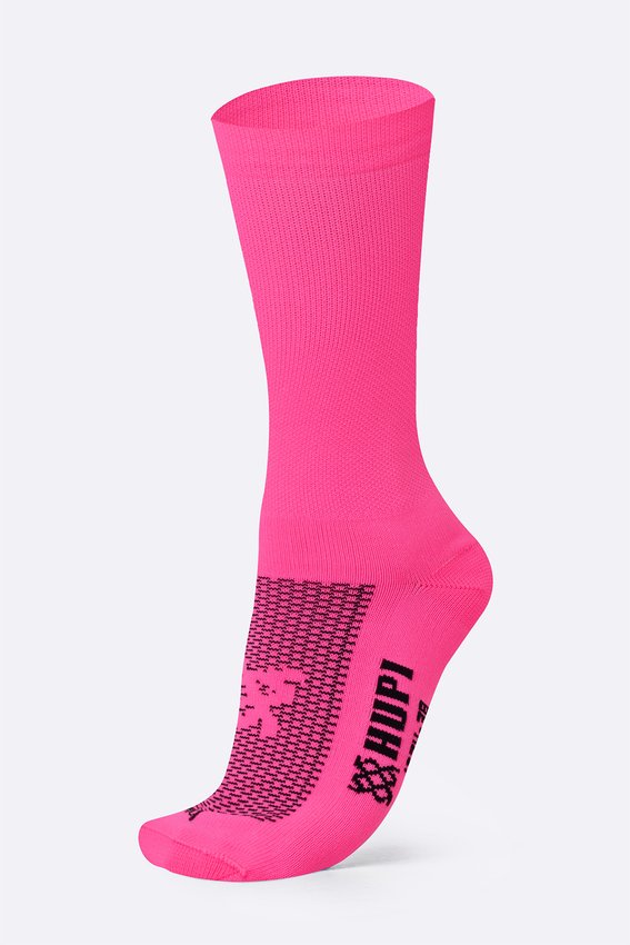 Meia HUPI Lisa Rosa Neon - LT para pés menores 34-38