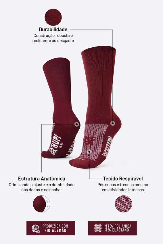 Meia HUPI Lisa Vinho Merlot