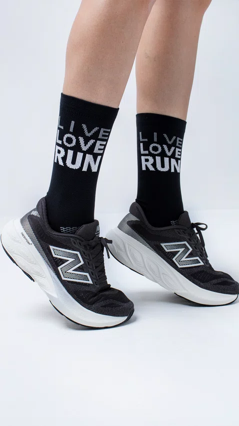 Meia HUPI Live Love Run Preta