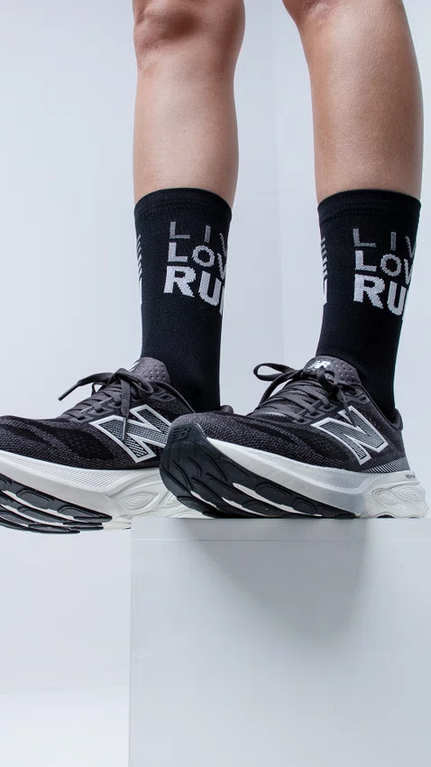 Meia HUPI Live Love Run Preto - LT para pés menores 34-38