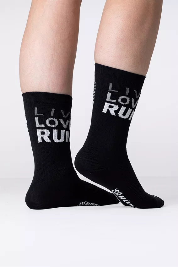 Meia HUPI Live Love Run Preto - LT para pés menores 34-38