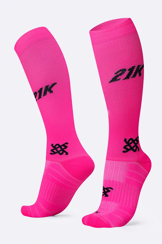 Meia HUPI Longa 21k Rosa