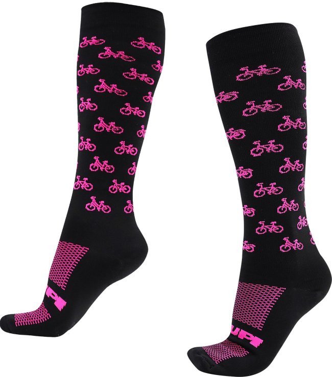 Meia HUPI Longa Bike Rosa