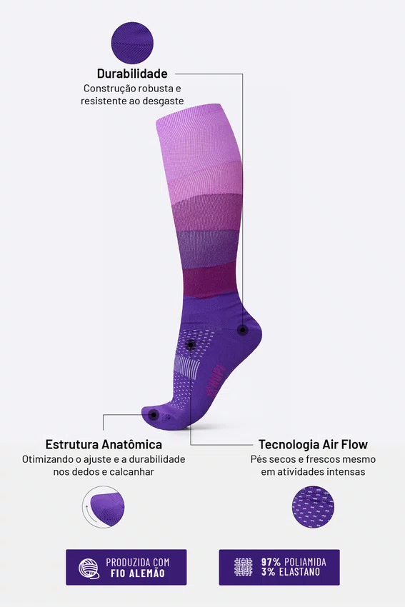 Meia HUPI Longa Colors Roxo