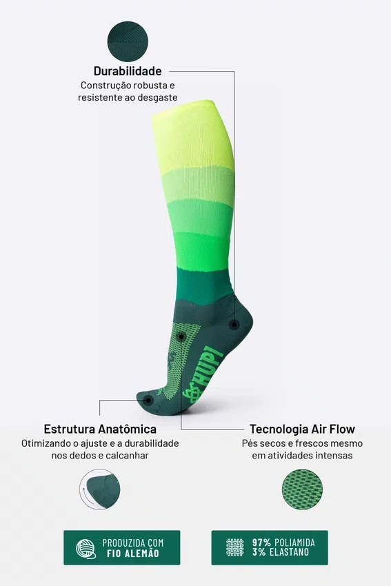 Meia HUPI Longa Colors Verde