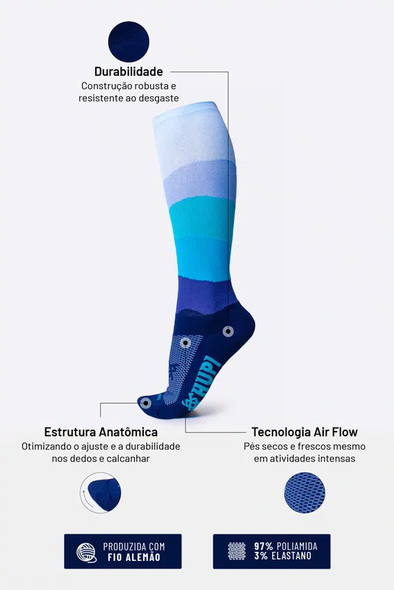 Meia HUPI Longa Oceano