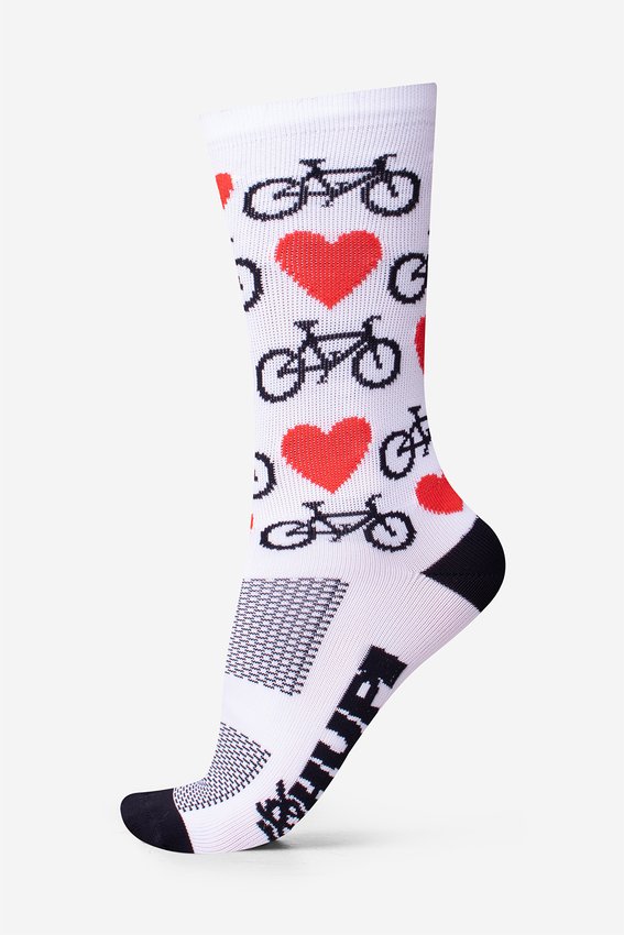 Meia HUPI Love Bike Branco