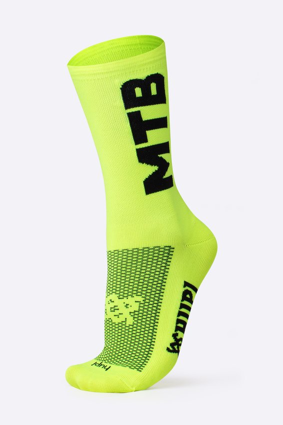 Meia HUPI MTB 2 Amarelo Neon