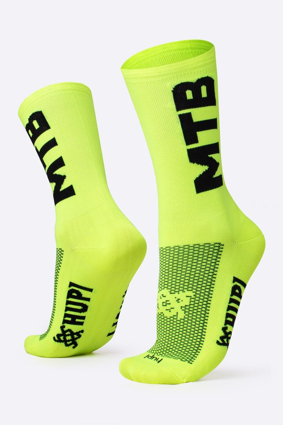 Meia HUPI MTB 2 Amarelo Neon