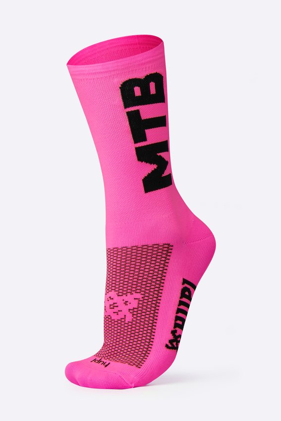 Meia HUPI MTB 2 Rosa - LT para pés menores 34-38