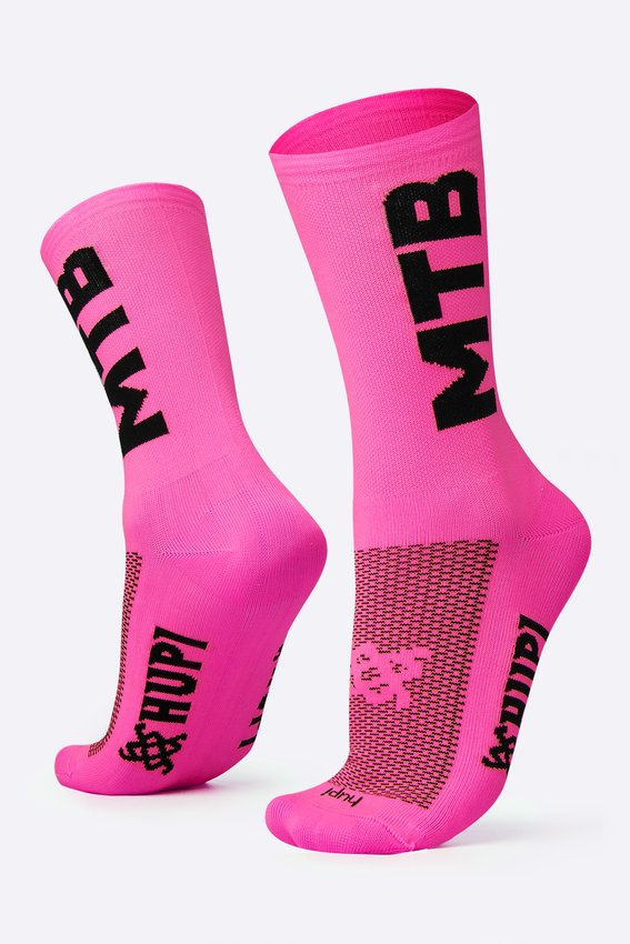 Meia HUPI MTB 2 Rosa - LT para pés menores 34-38