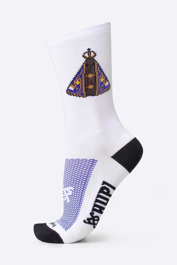 Meia HUPI Nossa Senhora Aparecida Branco - LT para pés menores 34-38