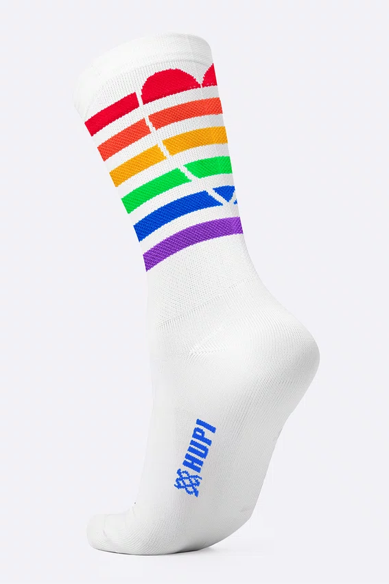 Meia HUPI Pride Heart Branco Pés Menores 34-38