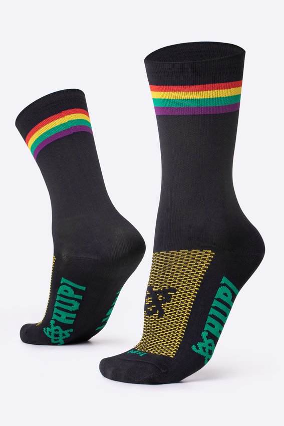 Meia HUPI Rainbow Preto - LT para pés menores 34-38