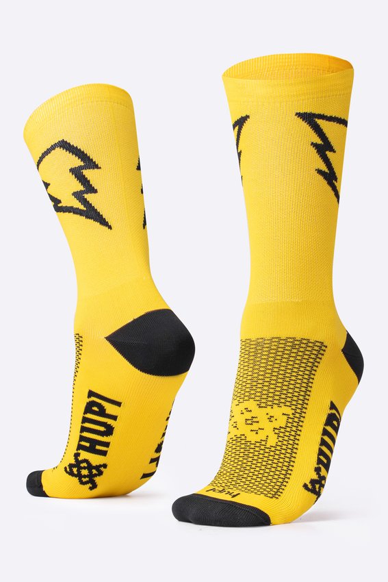 Meia HUPI Raio Amarelo/Preto