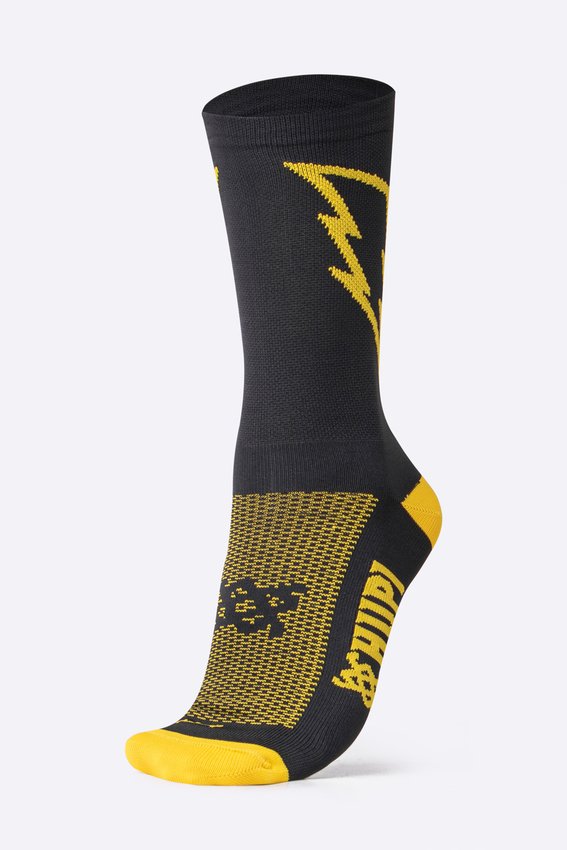 Meia HUPI Raio Preto/Amarelo
