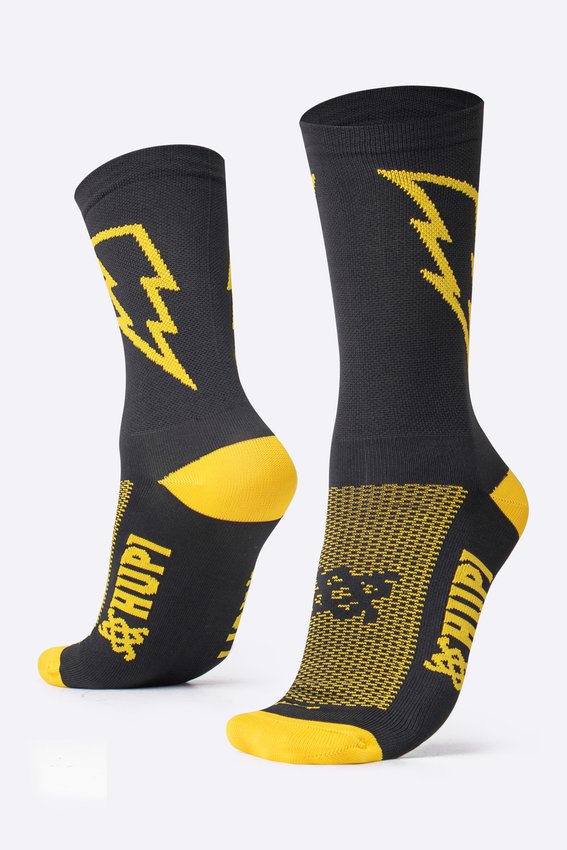 Meia HUPI Raio Preto/Amarelo