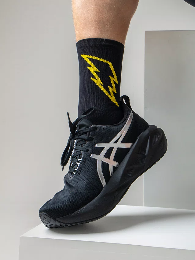 Meia HUPI Raio Preto/Amarelo