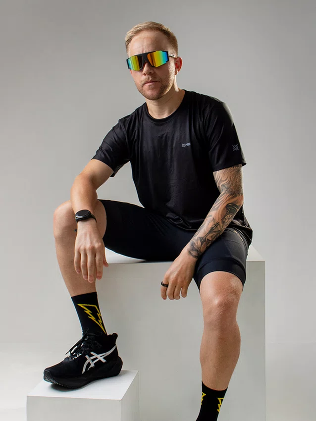 Meia HUPI Raio Preto/Amarelo