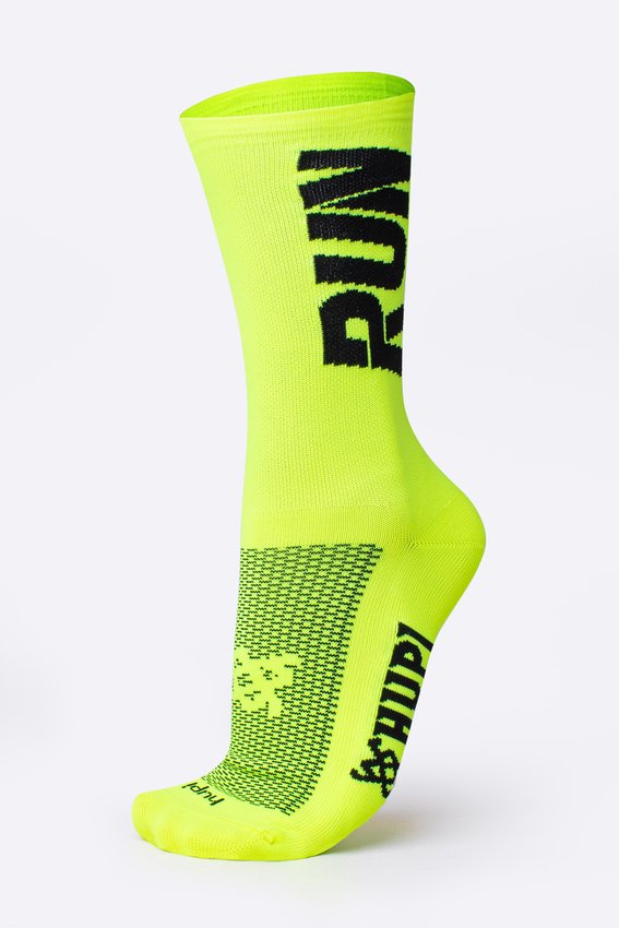 Meia HUPI Run Amarelo Preto - Tamanho Plus 42-46