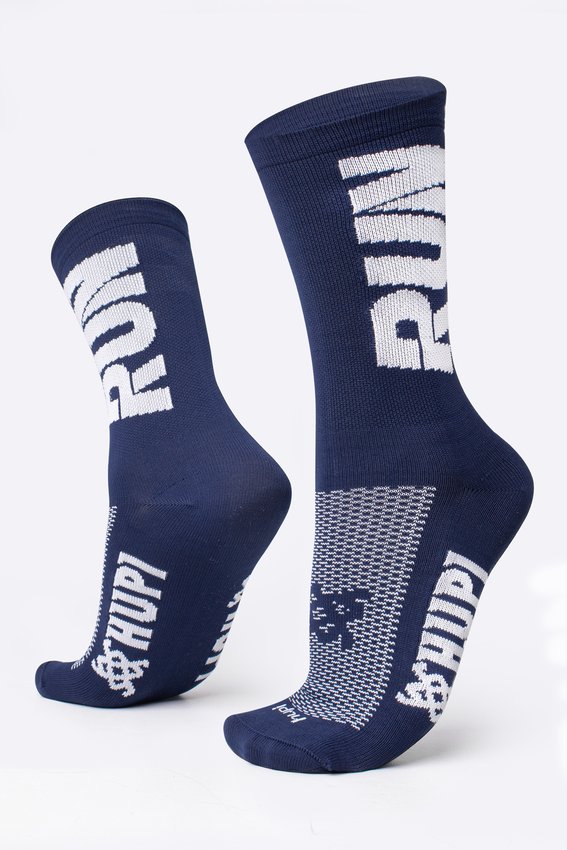 Meia HUPI Run Azul Marinho/Branco