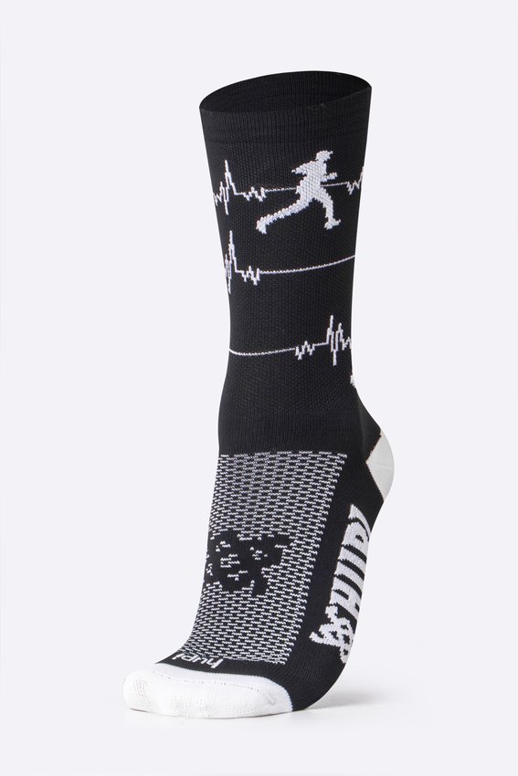 Meia HUPI Run Beats Preto - LT para pés menores 34-38