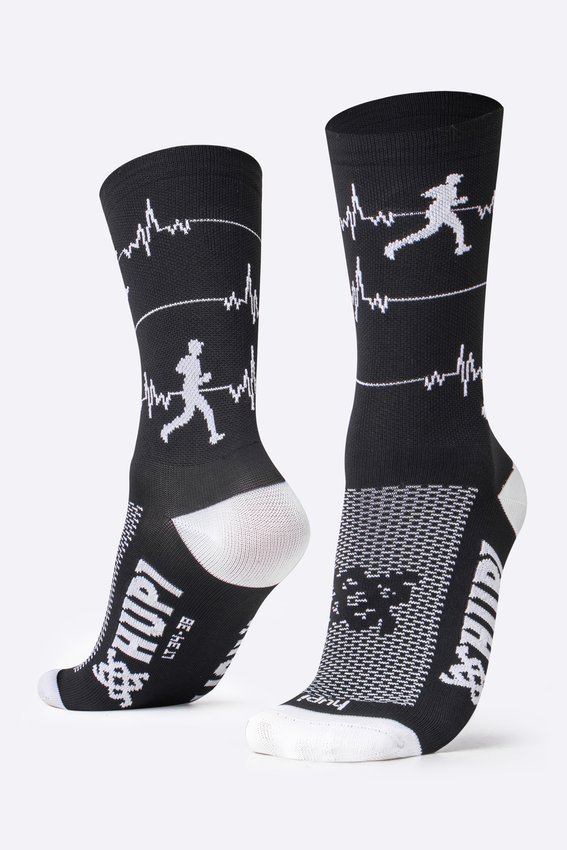 Meia HUPI Run Beats Preto - LT para pés menores 34-38