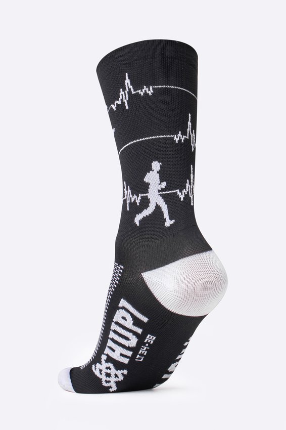 Meia HUPI Run Beats Preto - LT para pés menores 34-38