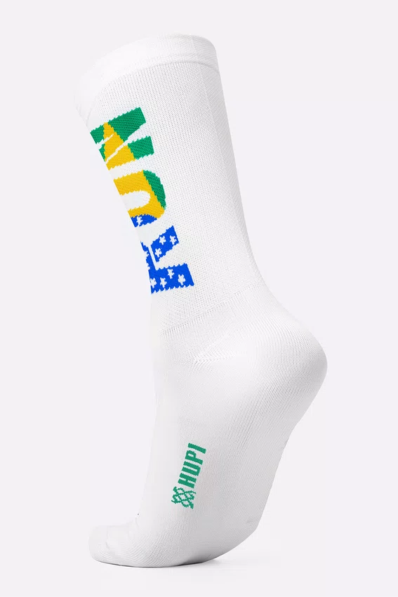 Meia HUPI Run Brasil Branco LT 34-38