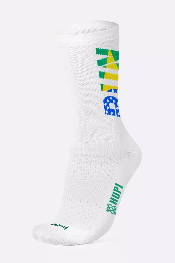 Meia HUPI Run Brasil Branco Plus 42-46