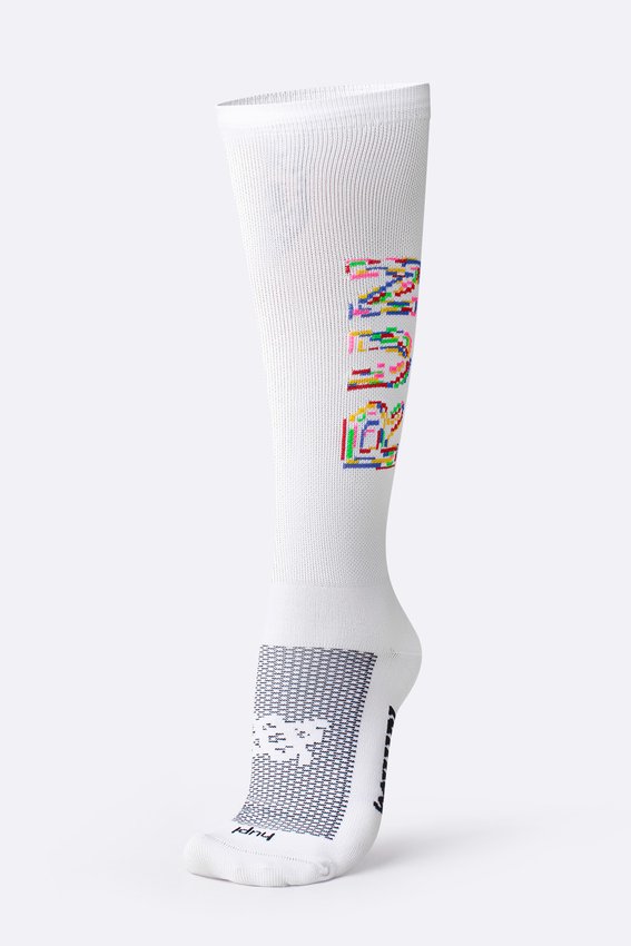 Meia HUPI Run Colors Branca Longa